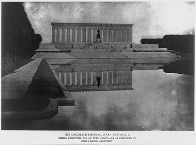 The Lincoln Memorial, Washington, D.C. Design Submitted for an Open Colonnade by Henry Bacon