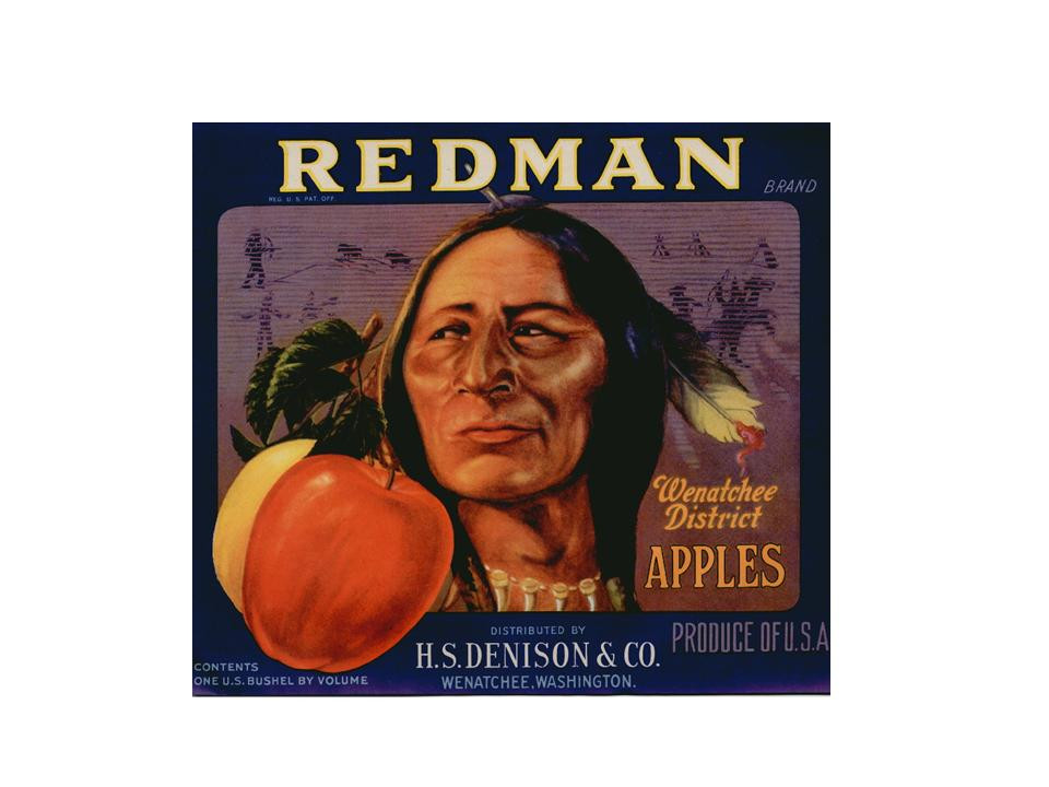 Redman Brand Wenatchee District Apples crate label — historic image