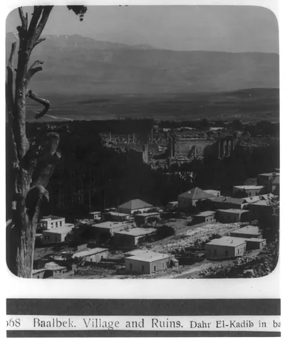 Baalbek - Village and ruins - Dar El-Kadib in background