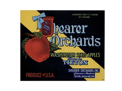 Shearer Orchards Washington State Apples crate label