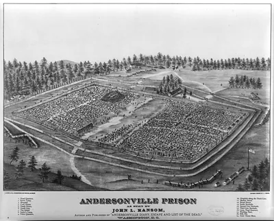 Vintage Americana Print - Washington, DC - Andersonville Prison as seen