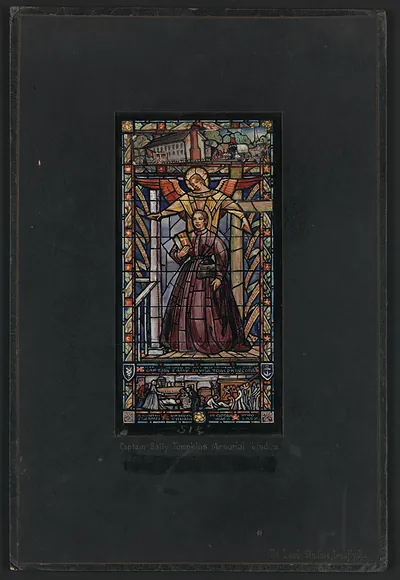 Design drawing for Captain Sally Tompkins Memorial Window stained glass