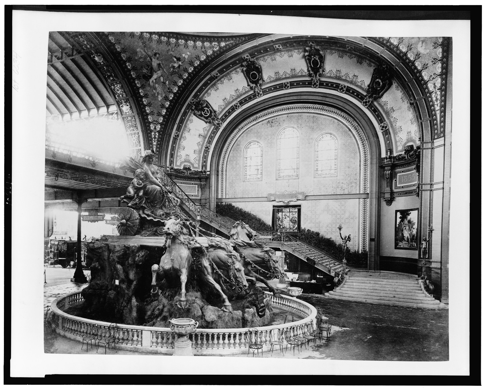 [Grand Vestibule and Fountain Bartholdi in the Gallery of Machines, Paris Exposition, 1889], [1889] — historic photograph