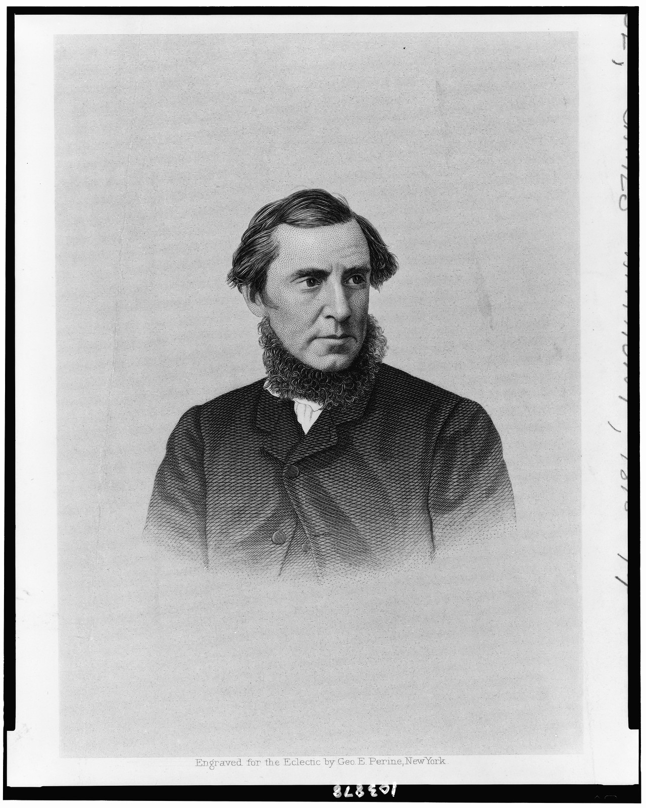 James Anthony Froude, A.M. / engraved for the Eclectic by Geo. E. Perine, New York., [186-?] — antique engraving