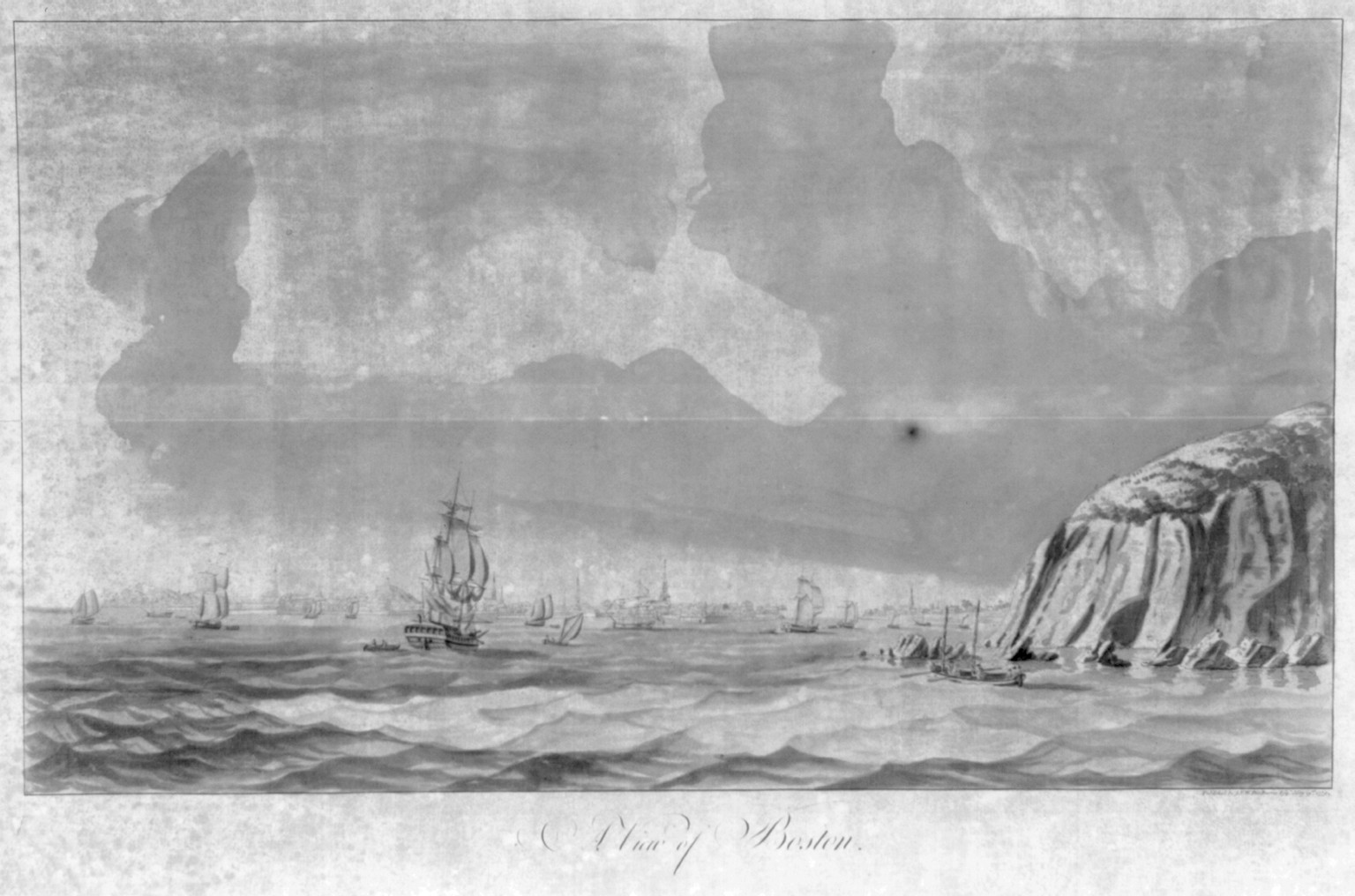 A view of Boston, [London] : Published by J.F.W. DesBarres Esqr., 1779 May 19th. — historic print