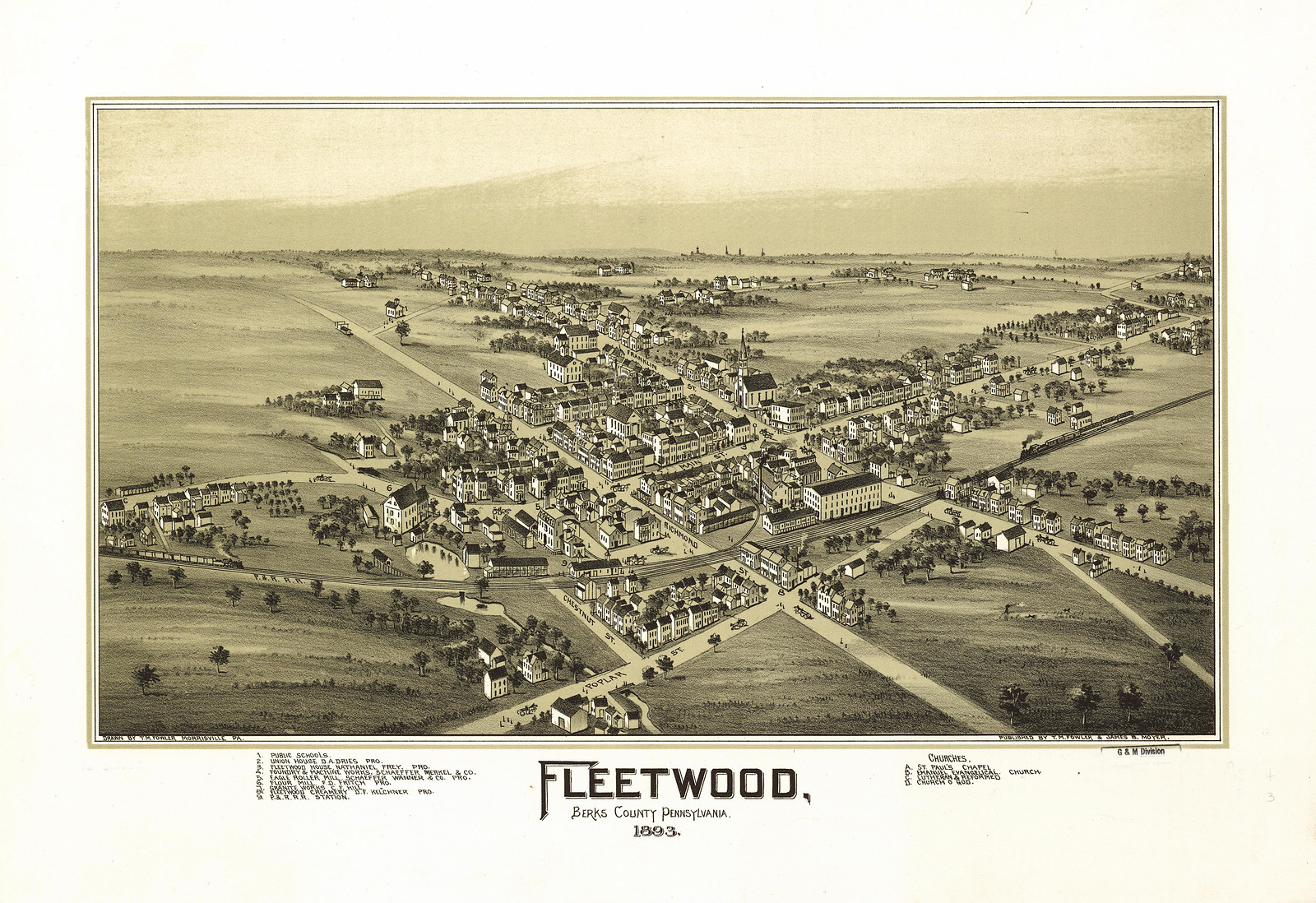 Fleetwood, Pennsylvania, 1893, 1893 — antique map