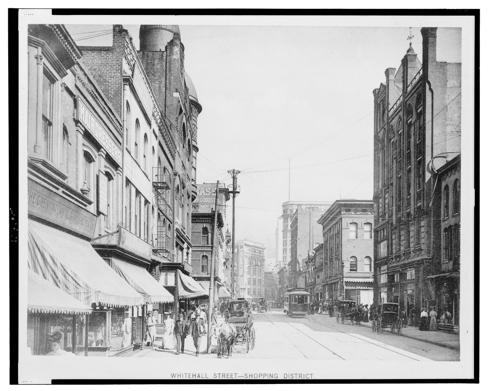 Whitehall Street - shopping district, Atlanta, GA : Published by Lester Book and Stationery Co., 60 Peachtree Street, [190-] (Brooklyn, N.Y. : The Albertype Co.) — historic print