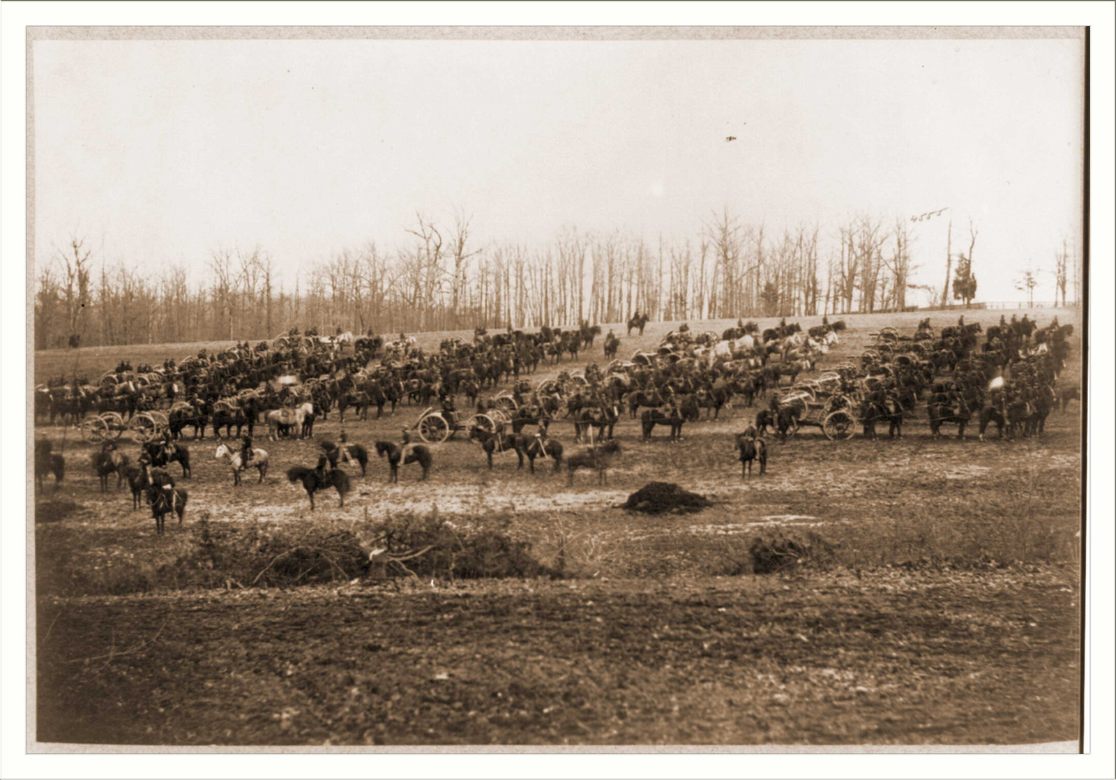 Horse artillery on parade grounds, 1861 — historic photograph