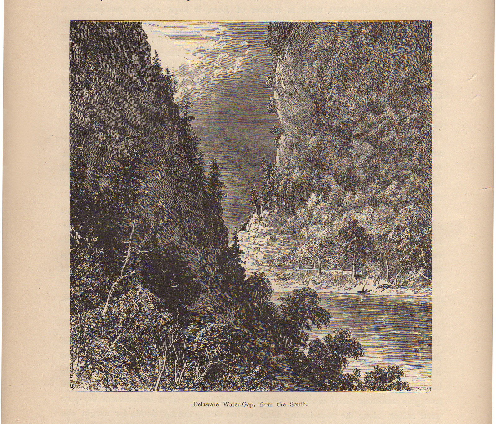 Delaware Water-Gap, from the South — historic image