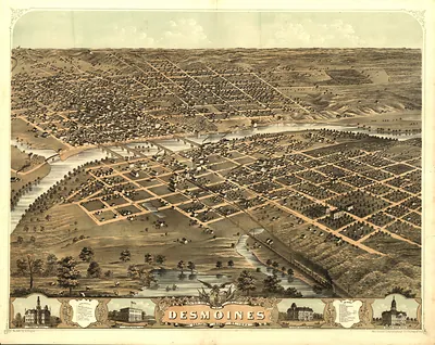 IA Des Moines 1868 MAP