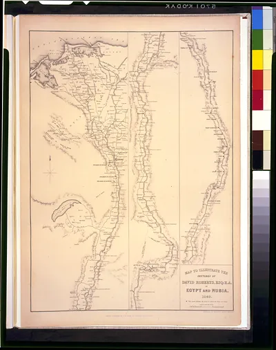 Map to illustrate the sketches of Egypt and Nubia, 1849. Obelisk of Heliopolis 1839 / David Roberts, R.A.