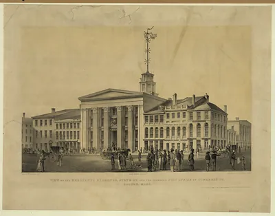 View of the merchants exchange. Boston, Mass