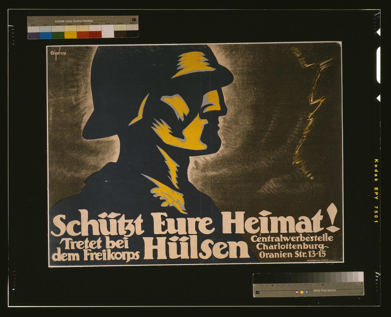 Schuumltz eure Heimat! Tretet bei dem Freikorps Huumllsen / Gipkens., 1918 — vintage poster