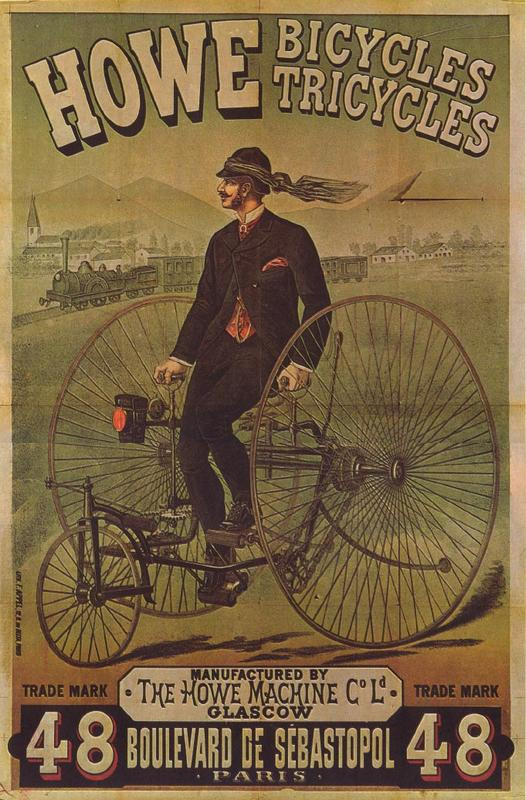 Howe Bicycles Tricycles poster, Glasgow Howe Machine Co. Ltd — vintage poster