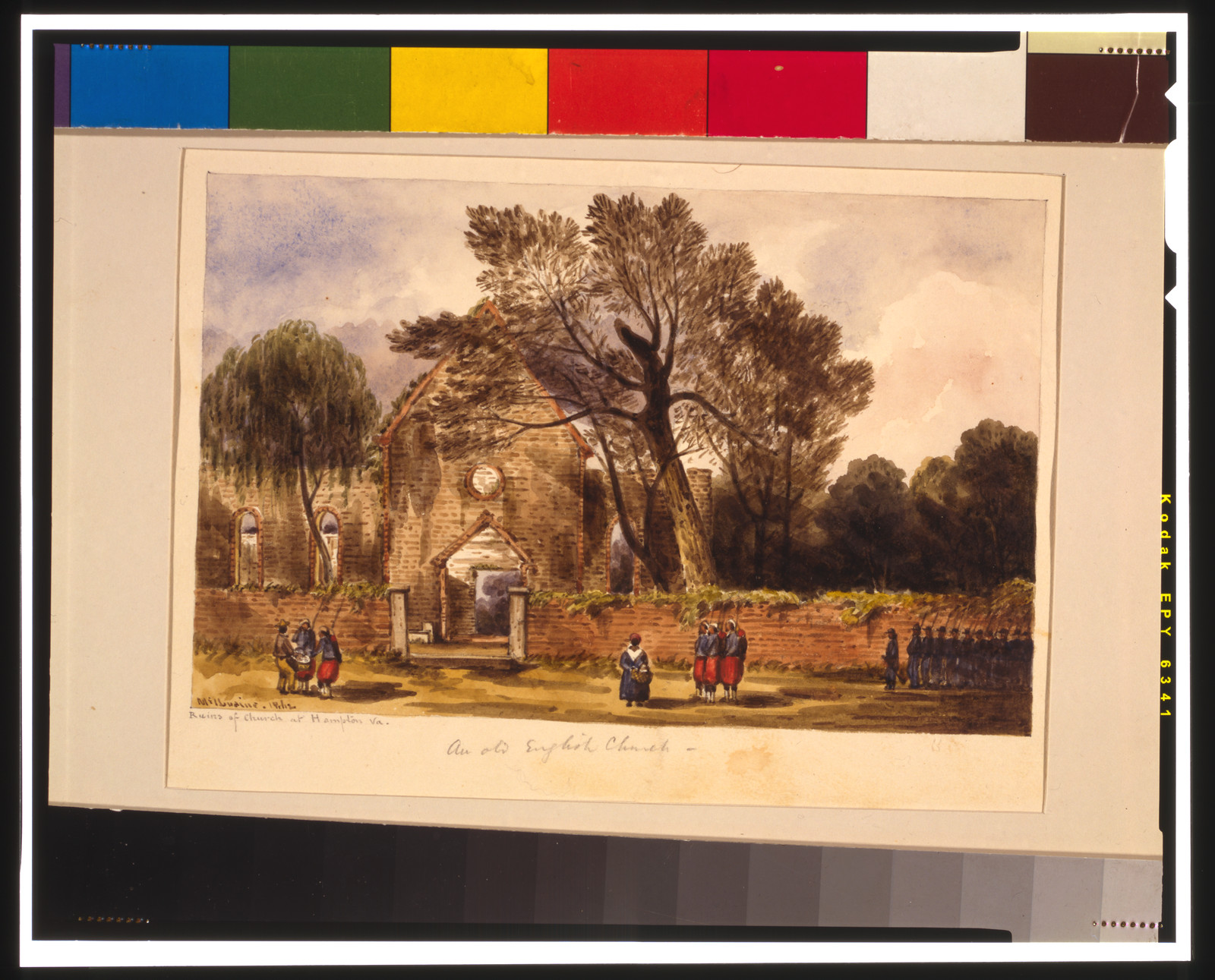 Ruins of church at Hampton, Va. / McIlvaine., 1862 — historic drawing