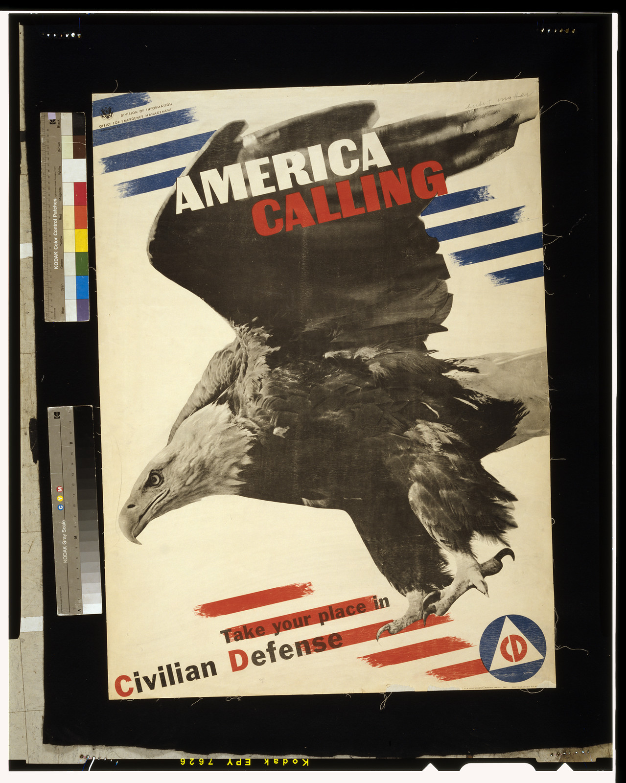 America calling. Take your place in civilian defense / Herbert Matter., Washington, D.C. : Division of Information, Office for Emergency Management, 1941. — vintage poster