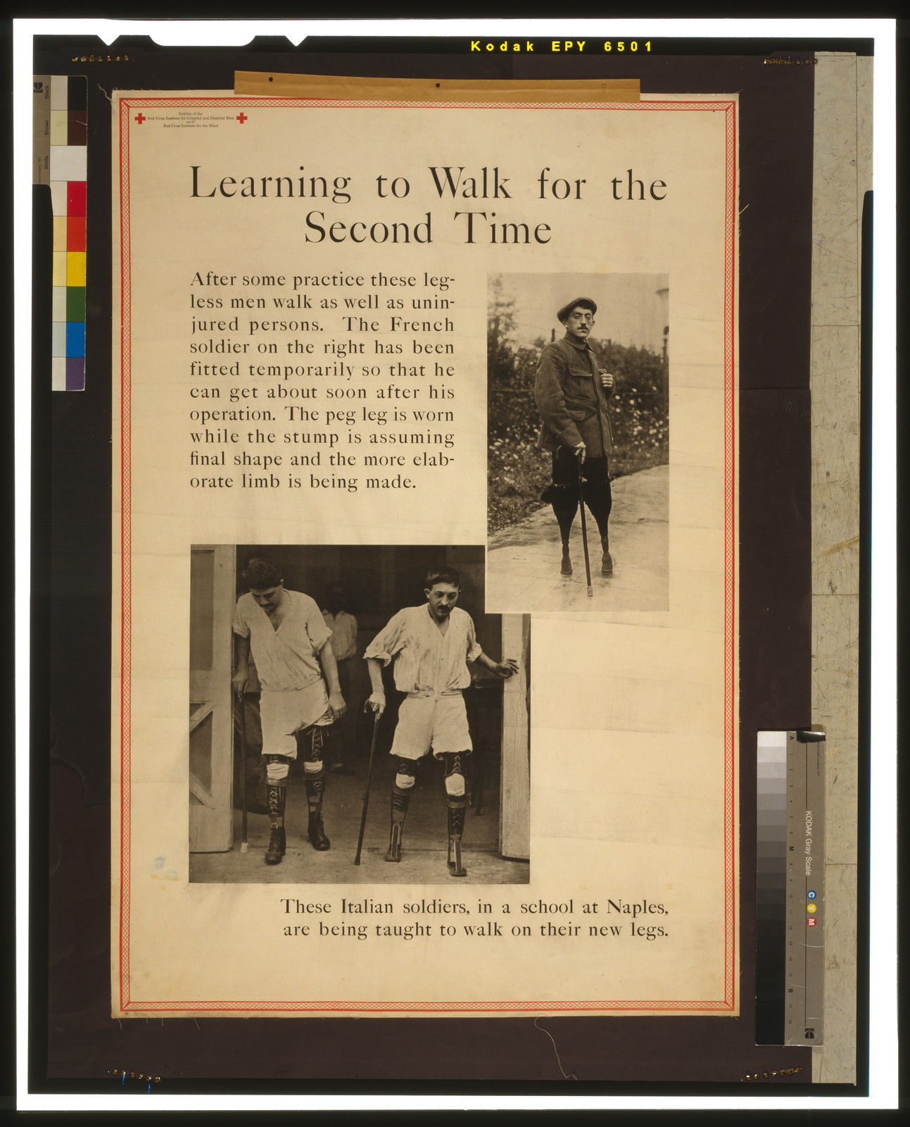 Learning to walk for the second time, 1919 — vintage poster