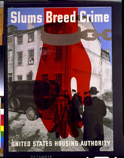 Slums breed crime. United States Housing Authority / Beall.