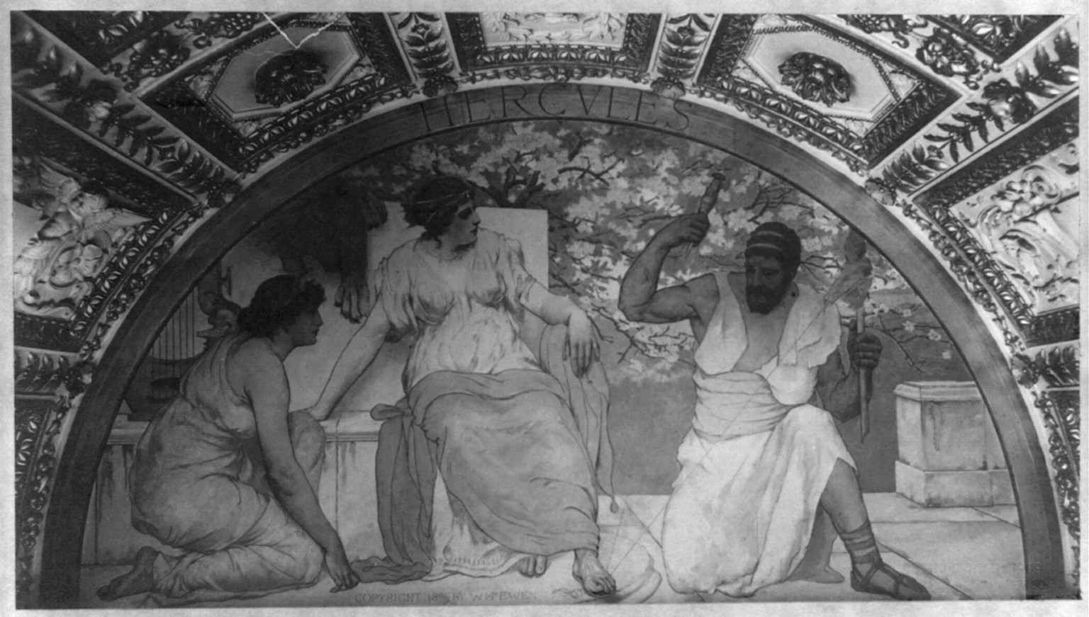 Mural, Hercules by Walter McEwen, in the Library of Congress, [ca. 1909] — historic photograph