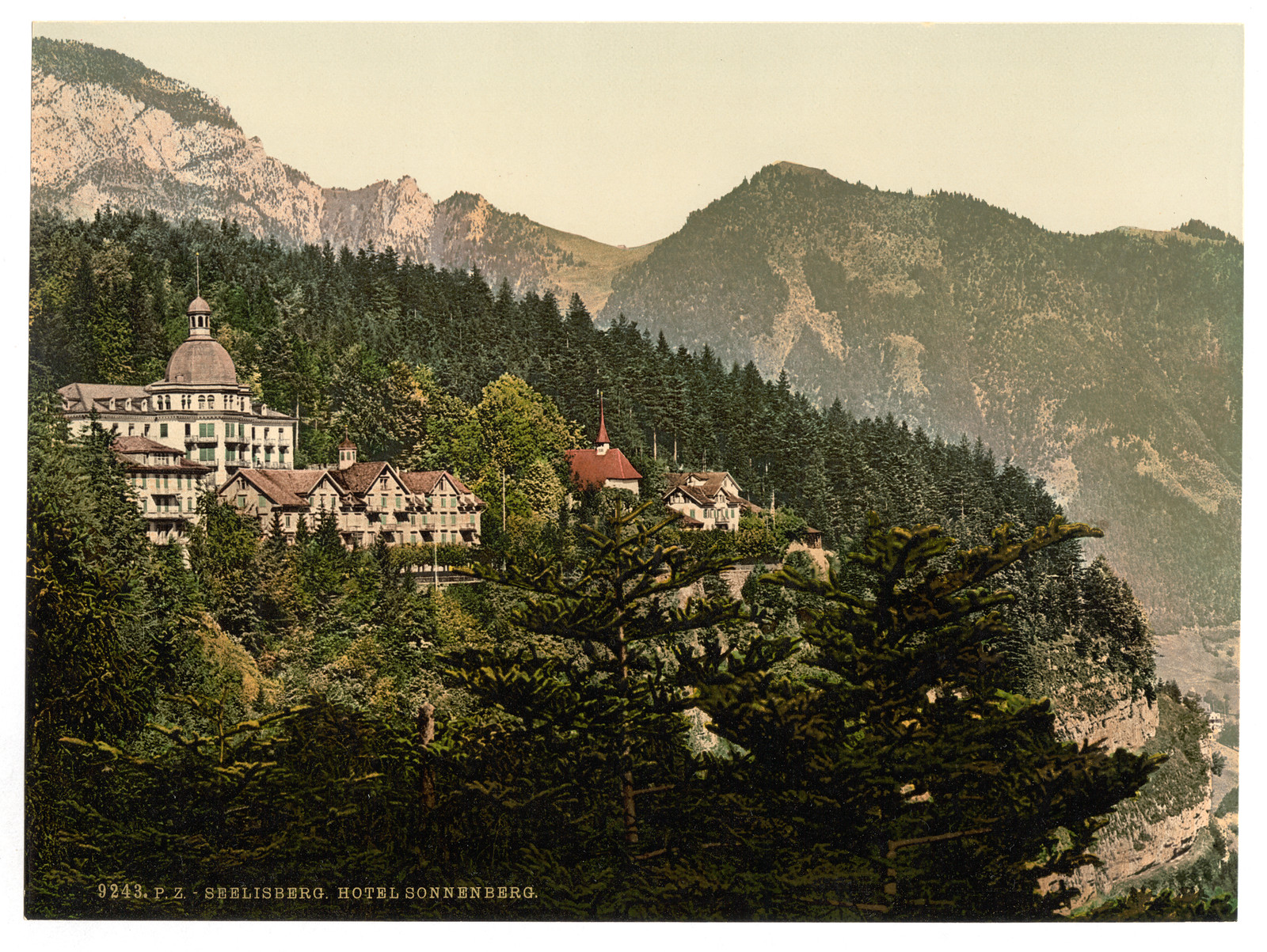 Seelisberg and Hotel Sonnenberg Lake Lucerne Switzerland, [between ca. 1890 and ca. 1900]. — historic print