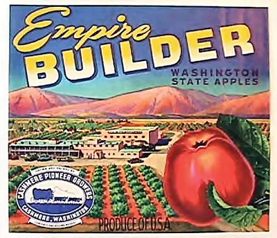 Empire Builder Washington State Apples crate label