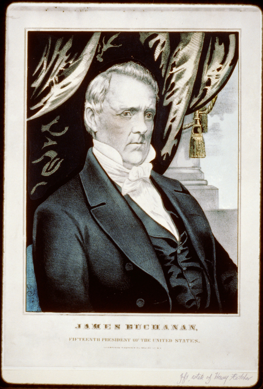 James Buchanan: Fifteenth President of the United States, New York : Published by N. Currier, [between 1835 and 1856] — antique lithograph