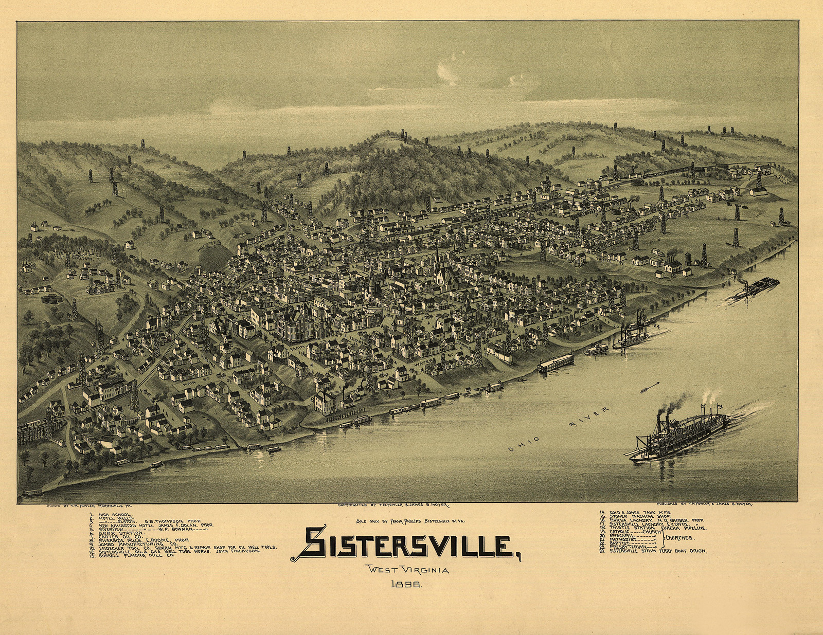 Sistersville, West Virginia, 1896, 1896 — antique map