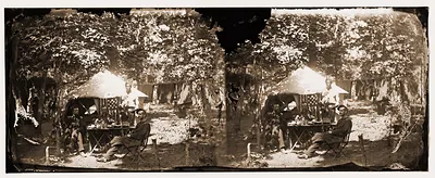 Bealton Virginia. Officers mess Company E 93d New York Volunteers