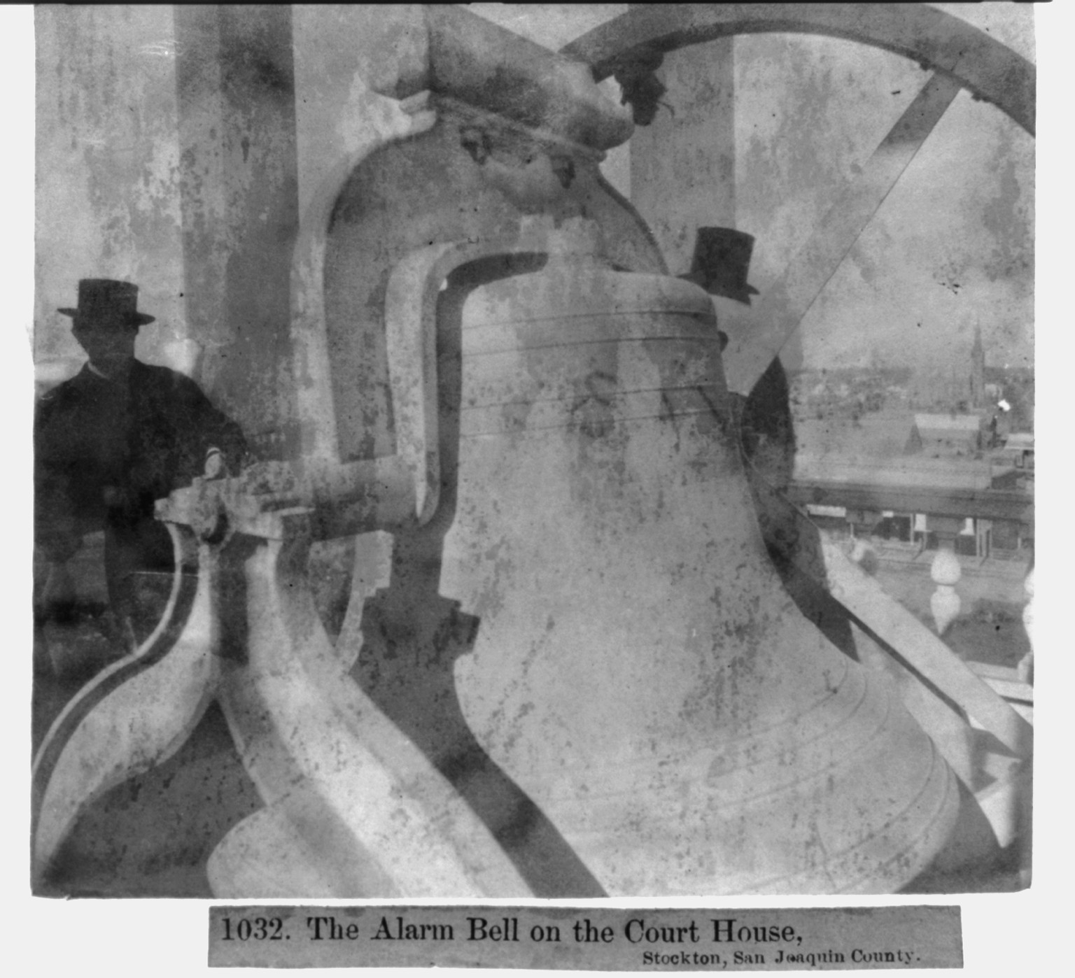 The Alarm Bell on the Court House - Stockton, San Joaquin County, [published 1866] — historic photograph
