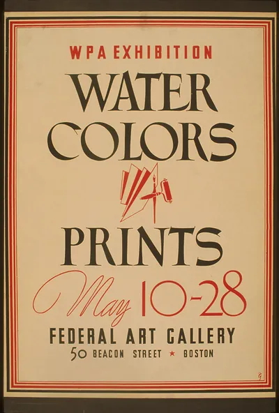 WPA Exhibition Water Colors Prints, Federal Art Gallery, Boston