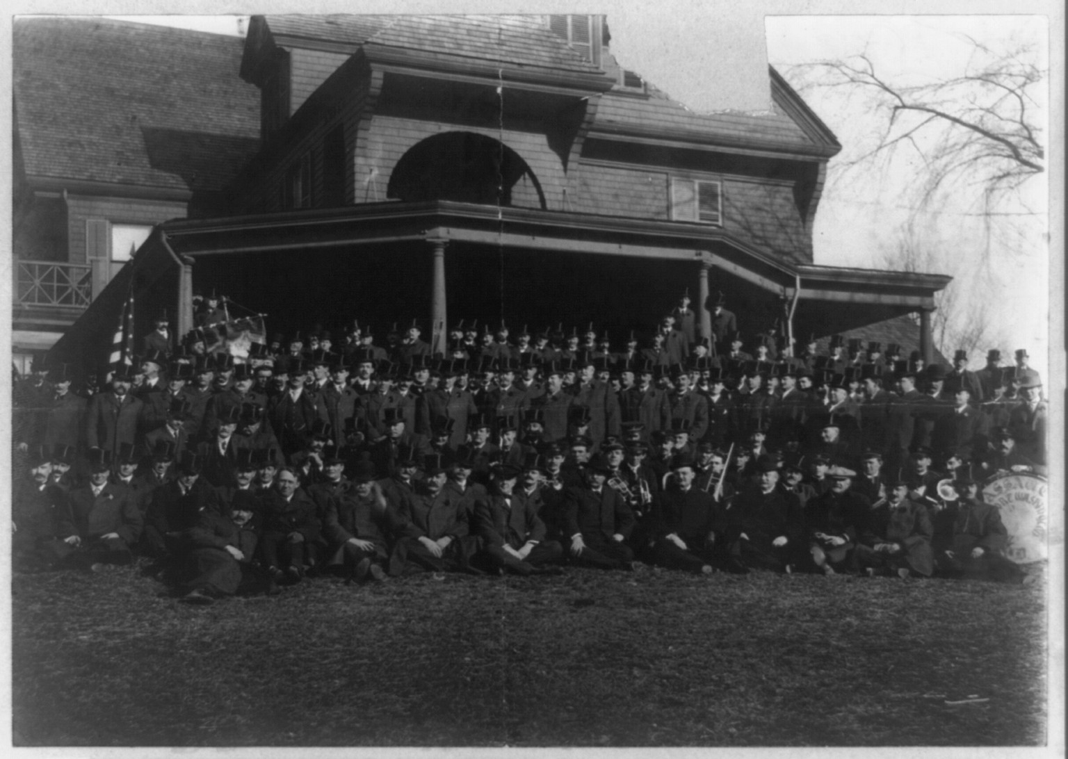 Ex-president Roosevelt and neighbors, taken at Oyster Bay, Sagamore Hill, L.I., c1909. — historic photograph