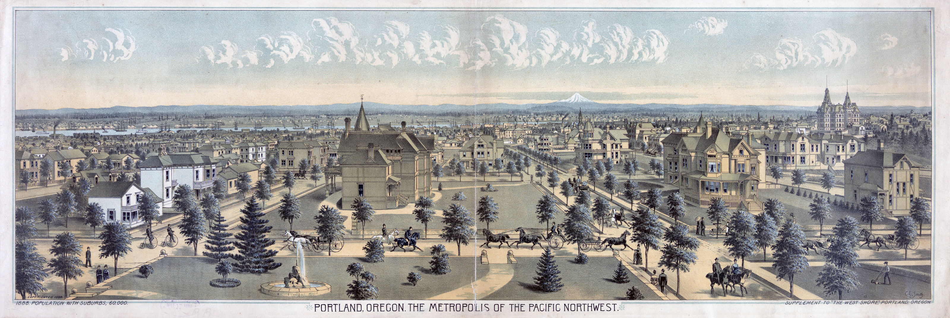 Portland, Oregon, 1888, 1888 — antique map