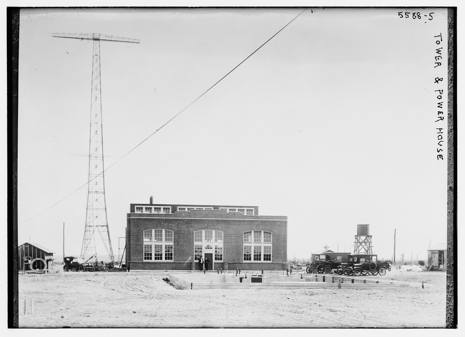 Tower and power house, n/a — historic photograph