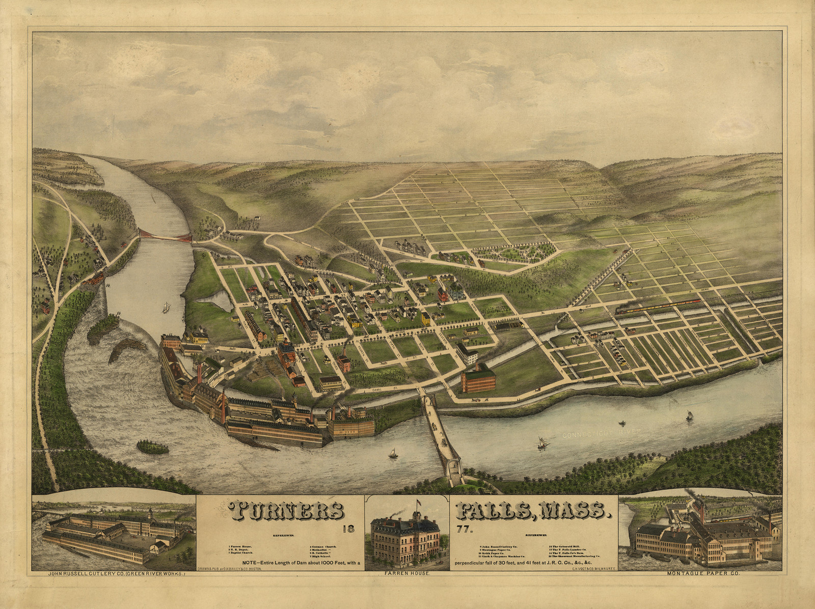 Turners Falls, Massachusetts, 1877, 1877 — antique map