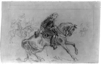 [General Custer saluting Confederate General Ramseur at the Woodstock races, Oct. 9, 1864]