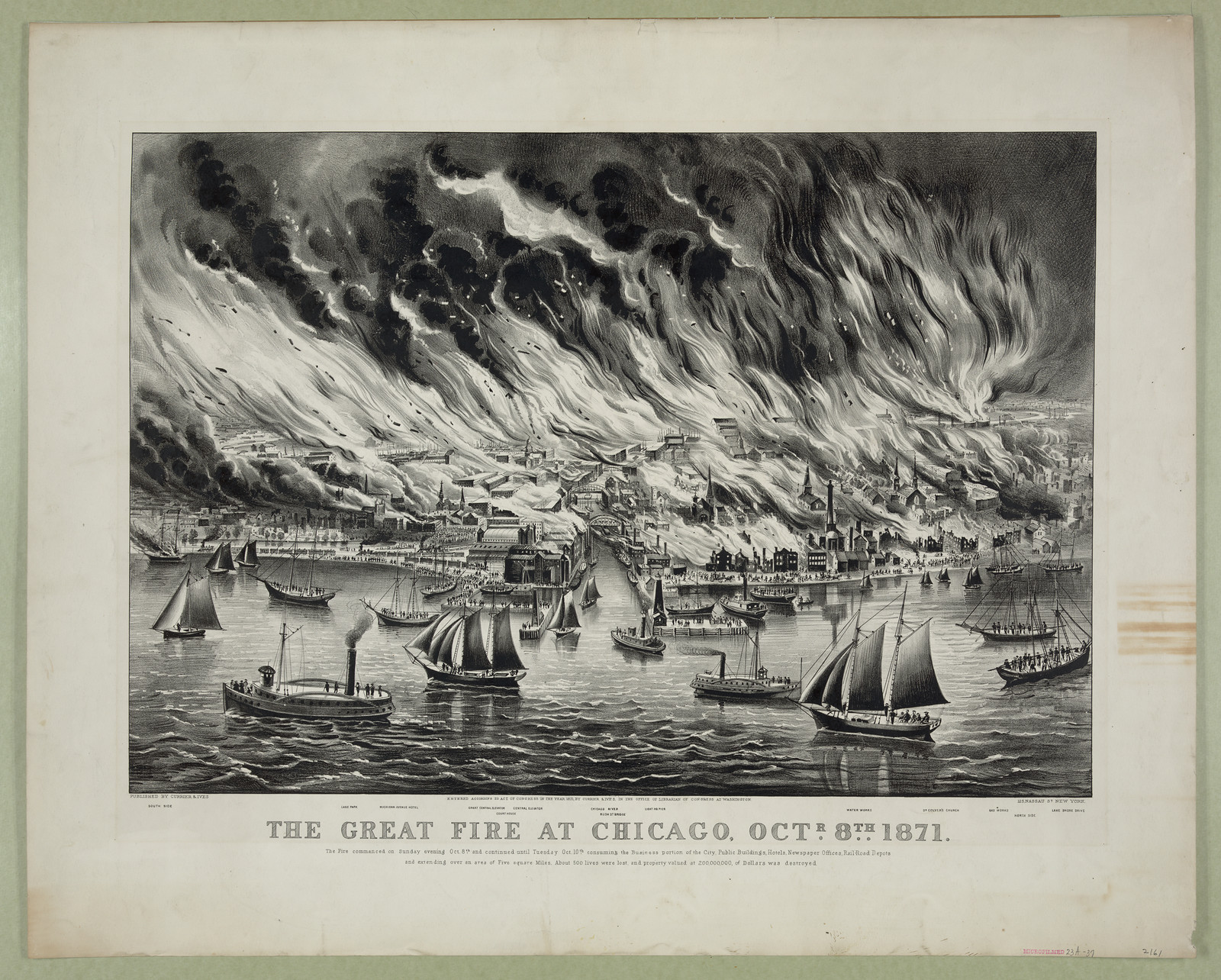 The Great Fire at Chicago, Oct. 8th 1871 — historic image