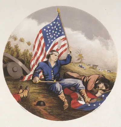 The two standards bearers, the day after battle / E.B. Bensell, del. ; T. Sinclair's lith., Phila.