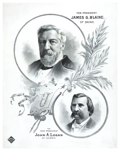 For President James G. Blaine, Vice President John A. Logan campaign poster