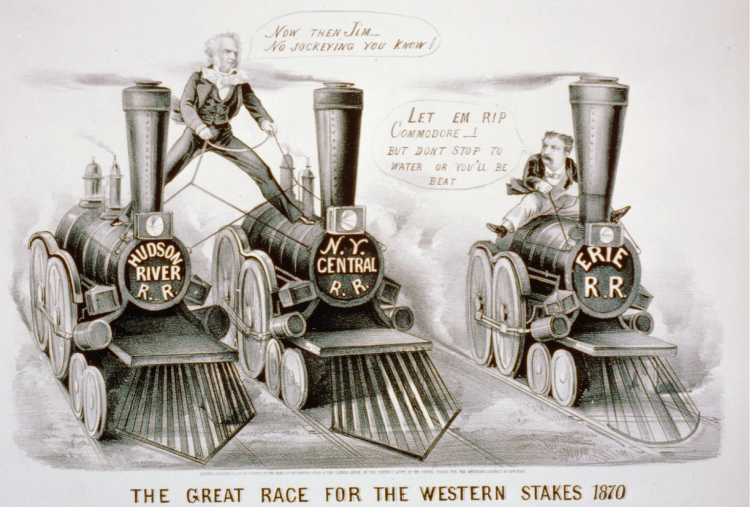The great race for the Western stakes 1870, New York : Published by Currier & Ives, c1870. — antique lithograph