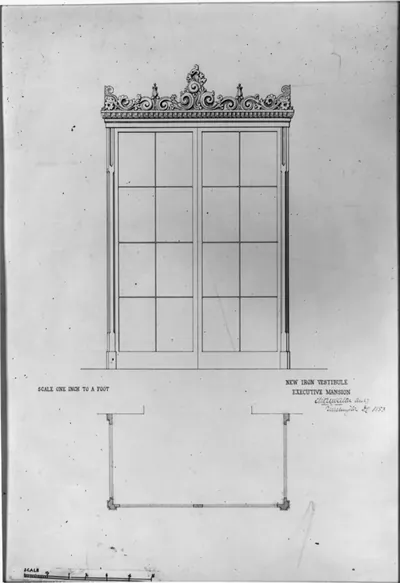 [The White House (Executive Mansion") D.C. Iron vestibule plan and elevation]"