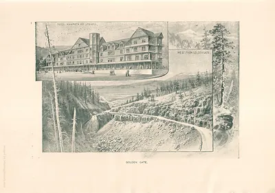 Golden Gate, Hotel Mammoth Hot Springs, West from Golden Gate