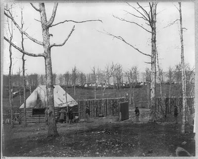 [Sutler's hut and camp of 50th New York Engineers, Rappahannock Station, Va.]