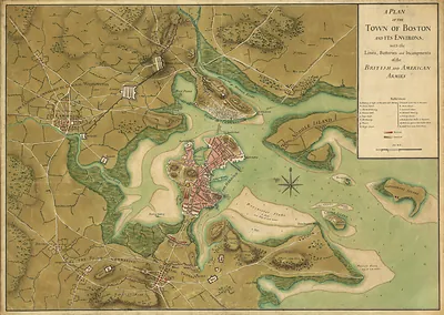 MA Boston Town Plan 1775