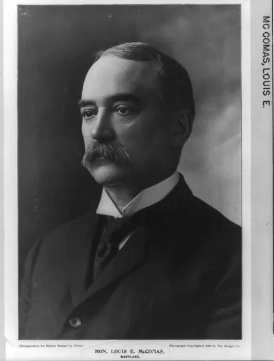 [Louis E. McComas, bust portrait, facing left]