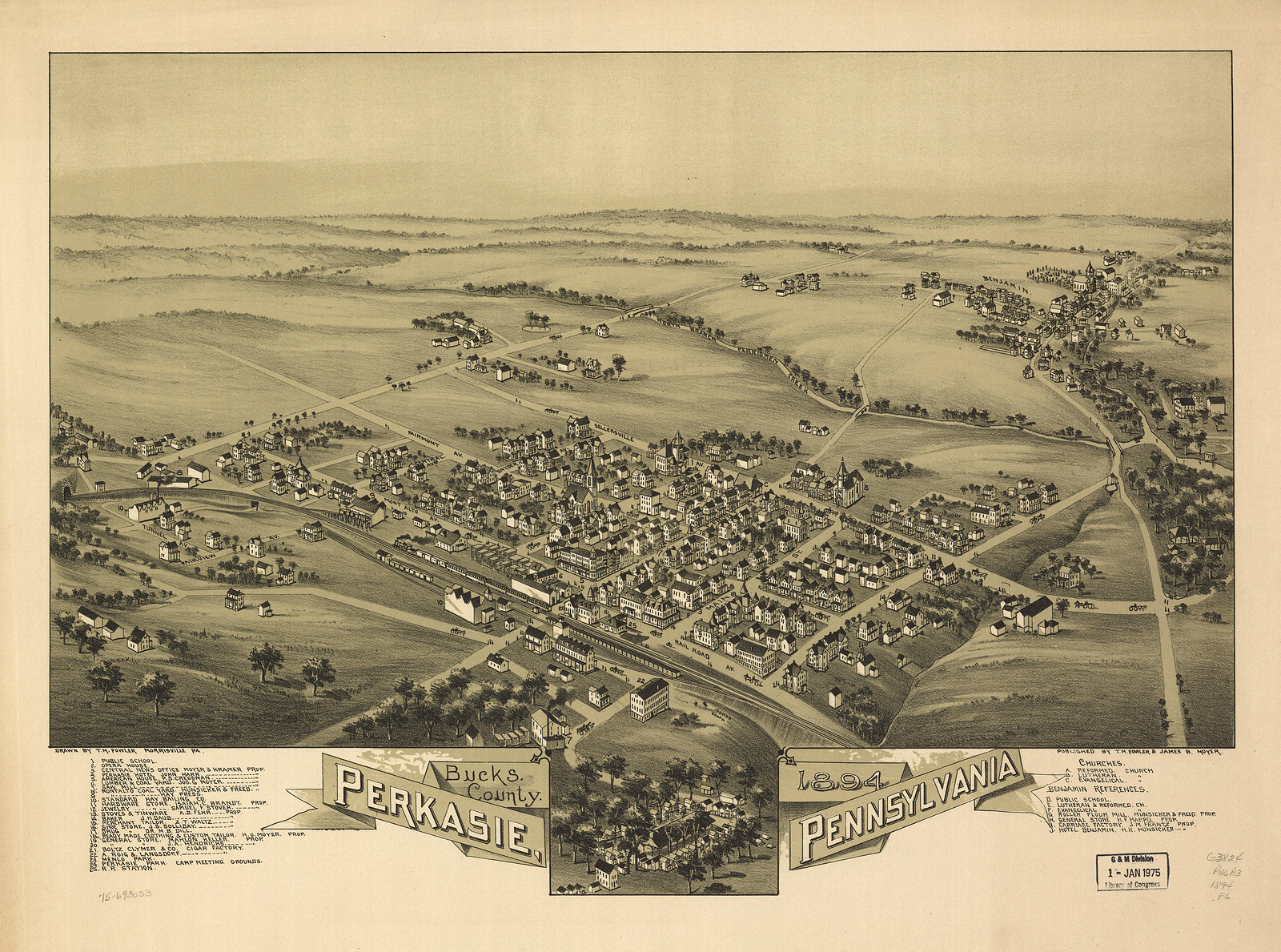 Perkasie, Pennsylvania, 1894, 1894 — antique map