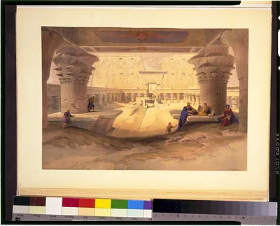 View from under the portico of Temple of Edfou / David Roberts, R.A.