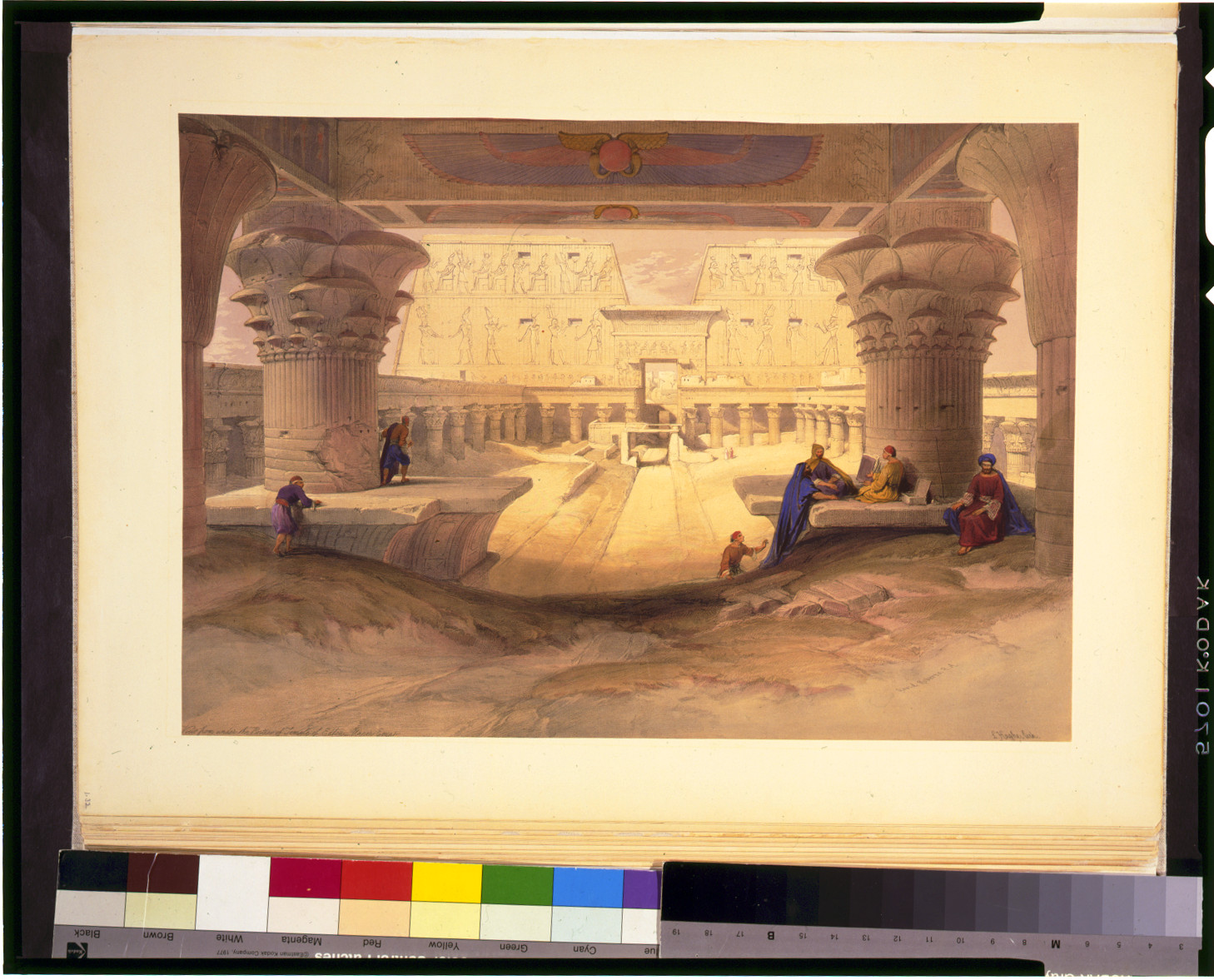 View from under the portico of Temple of Edfou / David Roberts, R.A., [published between 1846 and 1849] — antique lithograph