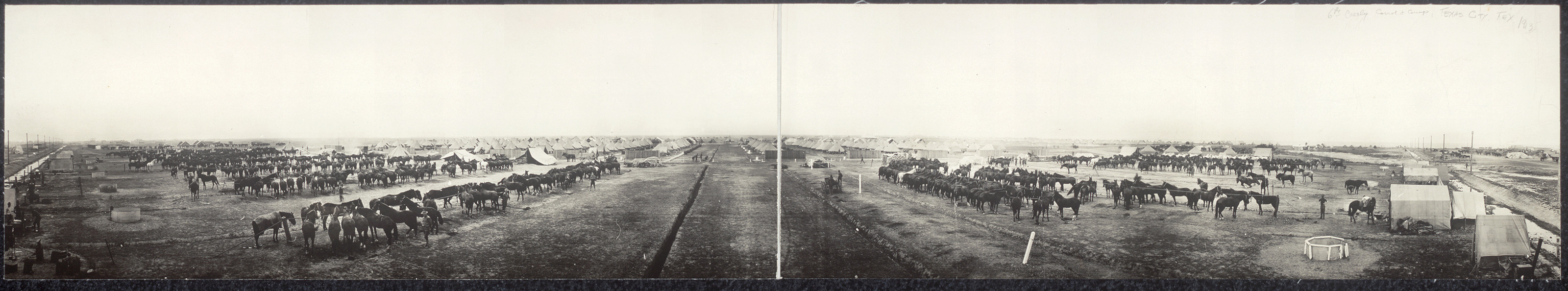6th Cavalry corral & camp, Texas City, 1913, 1913 — historic image