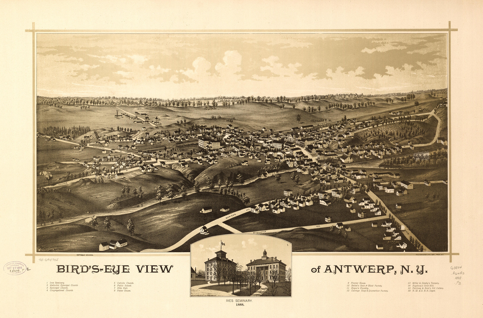 Antwerp, New York, 1888, 1888 — antique map