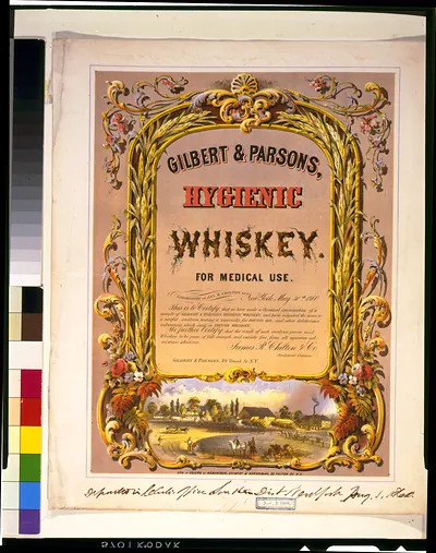 Gilbert & Parsons, hygienic whiskey--for medical use / lith. in colors by Robertson, Seibert & Shearman, N.Y.